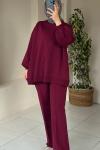 Cepli İkili Takım (Sweatshirt - Pantolon) Bordo