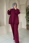 Cepli İkili Takım (Sweatshirt - Pantolon) Bordo