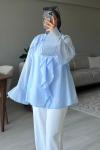 Fırfırlı Şıklık: Zarafeti Günlük Tarzla Buluşturan Tunik ✨ Bebe Mavisi