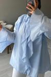 Fırfırlı Şıklık: Zarafeti Günlük Tarzla Buluşturan Tunik ✨ Bebe Mavisi
