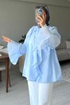 Fırfırlı Şıklık: Zarafeti Günlük Tarzla Buluşturan Tunik ✨ Bebe Mavisi