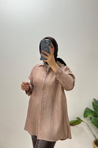 Kadın Gömlek Tunik Kahverengi