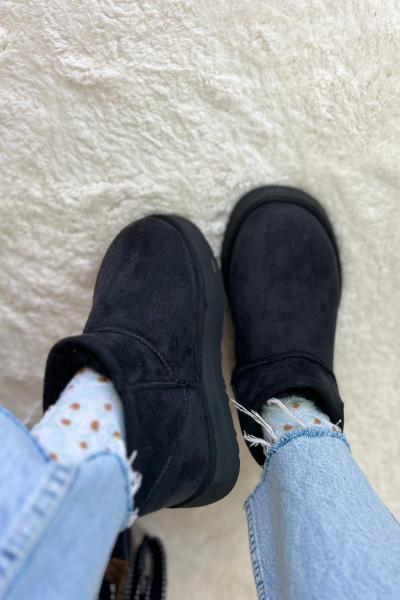 Kadın Kürklü Ugg Bot Siyah