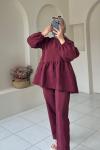 Kadın Tunik-Pantolon Takım Bordo