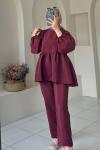 Kadın Tunik-Pantolon Takım Bordo