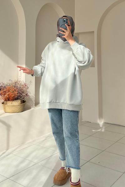 Kapişonlu Sweatshirt Gri