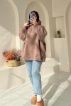 Kapişonlu Sweatshirt Kahverengi
