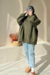 Kapişonlu Sweatshirt Yeşil