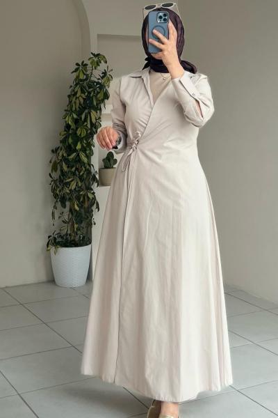 KİMONO ELBİSE  Taş Rengi