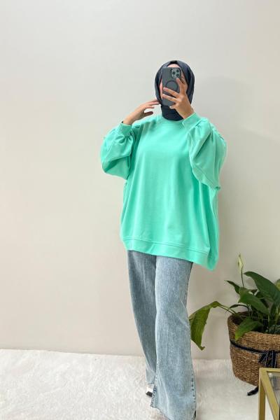 Oversize sweatshirt Su Yeşili