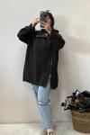 Oversize Triko Tunik Kahverengi