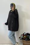 Oversize Triko Tunik Kahverengi
