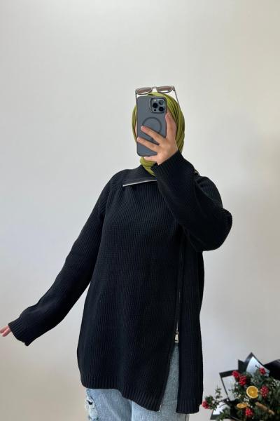 Oversize Triko Tunik Siyah