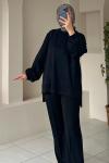 Oysho Kumaş İkili Takım (Sweatshirt - Pantolon) Siyah