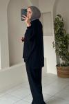 Oysho Kumaş İkili Takım (Sweatshirt - Pantolon) Siyah