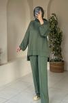 Oysho Kumaş İkili Takım (Sweatshirt - Pantolon) Yeşil