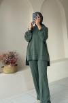 Oysho Kumaş İkili Takım (Sweatshirt - Pantolon) Yeşil