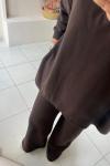 Selanik Kumaş Fermuarlı Takım Kahverengi
