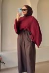Barrel Fit Pantolon (ÖN SİPARİŞ)  Kahverengi