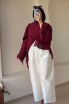 Barrel Fit Pantolon(ÖN SİPARİŞ) Beyaz
