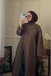 Keten Abaya Kahverengi