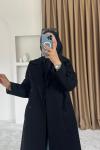 Astarlı Kadın Trençkot Siyah