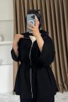 Biyeli Kadın Pantolon Takım Siyah