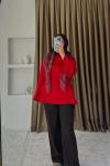 Önü Bağlamalı Tunik Kırmızı