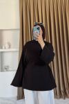 Önü Bağlamalı Tunik Kahverengi