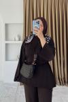 Önü Bağlamalı Tunik Kahverengi
