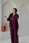 Şeritli Spor Takım Bordo