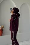 Şeritli Spor Takım Bordo