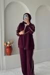 Şeritli Spor Takım Bordo