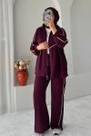 Şeritli Spor Takım Bordo