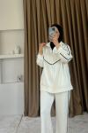 Şeritli Spor Takım Beyaz