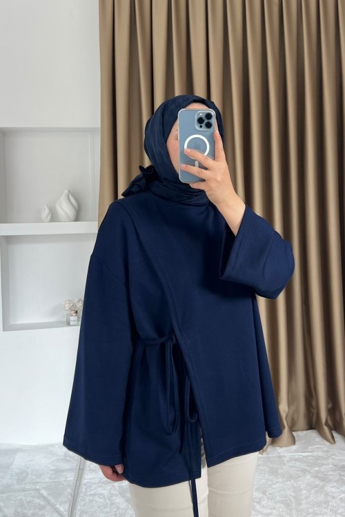 Yan Bağlamalı Tunik Lacivert