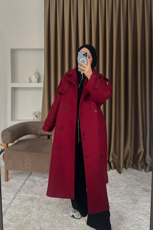 Astarlı Uzun Kaban Bordo