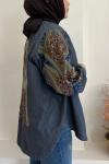 ✨ Pul Payet İşlemeli Kimono ✨ Gri