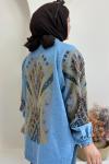 ✨ Pul Payet İşlemeli Kimono ✨ Açık Kot