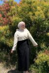 Keten Bağlamalı Etek Siyah