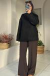 Oversize Triko Kazak Acı Kahve