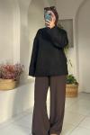 Oversize Triko Kazak Acı Kahve