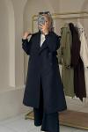 Gabardin Trençkot Siyah