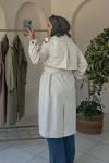 Gabardin Trençkot Taş Rengi