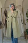 Gabardin Trençkot Yeşil