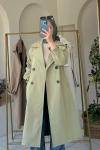 Gabardin Trençkot Yeşil