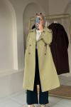 Gabardin Trençkot Yeşil