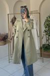 Gabardin Trençkot Yeşil