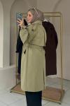 Gabardin Trençkot Yeşil
