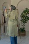 Gabardin Trençkot Yeşil